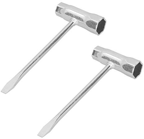 Spacnana T-Shape Wrench, 2Pcs Carbon Steel T-Wrench, 13 x 19mm, for Chain Saw, Socket Wrenches