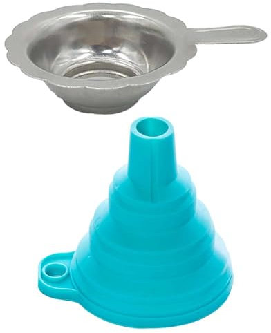 XIHENGWANGBANGJI Collapsible Funnel Silicone Metal Filter Funnel Set 3D Printer Resin Foldable Silicone Funnel Metal Filter Mesh Easy to Clean for All 15mm Neck Width Bottles
