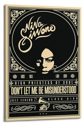 Terp Nina Simone-Jazz Legenden-Poster, Wandkunst-Poster, Geschenk für Freunde, Schlafzimmer, Wohnzimmer, Dekoration, modern, ästhetischer Rahmenstil, 60 x 90 cm