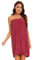 vislivin Bademantel Damen Frottee Saunakilt Saunatuch Frauen Sauna Kilt mit Druckknöpfen und Gummizug Wine Red L