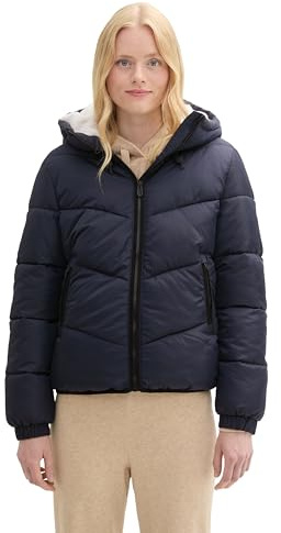TOM TAILOR Denim Damen 1042887 Puffer Jacke mit Kapuze