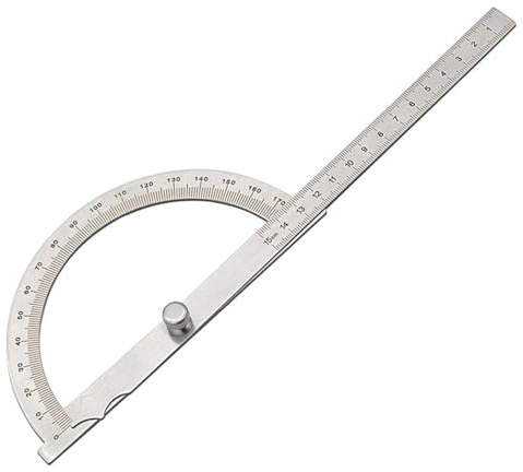 Winkelmesser aus Edelstahl, 0-180 Grad Goniometer, verstellbarer Arm-Winkelmessgerät, Messlineal für Tischler, Ingenieure, Architekten (hohl)