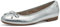 Tamaris Women's Comfort Damen Ballerinas aus Leder mit Schleife Ballet Flat, Silver, 3.5 UK