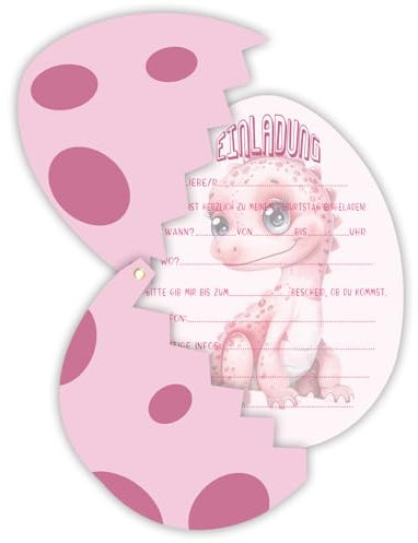 ZELAITE 10 Einladungskarten Kindergeburtstag Jungs, Dinosaurier Einladungskarten, Dinosaurier Einladung Kindergeburtstag für Mädchen Jungen, inkl. 10 Briefumschläge (F)