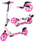 Scale Sports Trottinette pliable à deux roues 3 tailles réglables pour enfants de 7 ans et plus, trottinette avec double frein, grandes roues de 200 mm pour adultes jusqu'à 100 kg, adolescents et