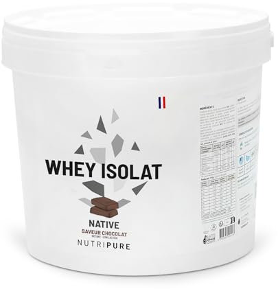Nutripure | Whey Isolate Native en Poudre | Complément Alimentaire à base de Protéines de Lait | Développement Musculaire & Musculation | 80% Protéines, 16% BCAA, 34% EAA | Chocolat | 2kg | France