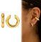 JEYORZY Boucles d'Oreilles Chunky Ear Cuff en Or pour Femmes - Non Piercing, Hypoallergénique, Acier Inoxydable - Bijoux Cadeau pour Filles