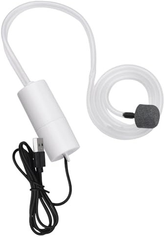 Garosa Aquarium-Luftpumpe, Kleine Sauerstoffpumpe, Mini-USB-Sauerstoffpumpe, Geräuschlos, mit Airline-Schlauch, Luftstein für Zuhause, Aquarium, Aquarien, Angeln Im Freien (Mit 2