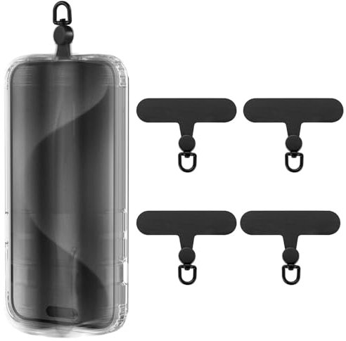 Kinretixia 4 Stück Telefon Lanyard Patch für Telefongurt, Telefon Halteschlaufe, um 360° drehbar, Handy Lanyard Patchpad, kompatibles iPhone und andere Mobiltelefone