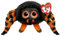 Ty Beanie Balls – Charlotte der Spinner mit orangefarbenen Glitzeraugen, weiche und runde Plüschtiere zum Sammeln – Halloween – 8 cm – T42560