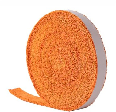 Pozzobon 10 Meter Handtuch Anti-Rutsch Overgrip Griffband, Supersaugfähig Schweißband Griffbänder für Tennisschläger, Pickleball Paddelschläger, Badmintonschläger, Fahrrad (Orange 10 Meter)