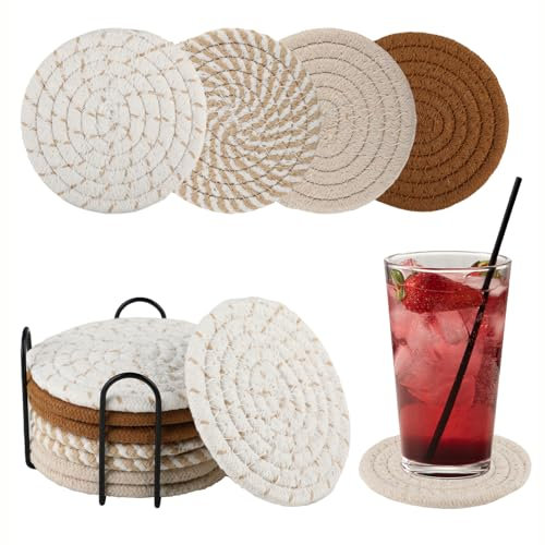 Lot de 8 Dessous de Verre Ronds pour Verres - Antidérapant Dessous De Verre Feutre - Dessous de Verre - Convient pour Toutes Sortes de Tasses