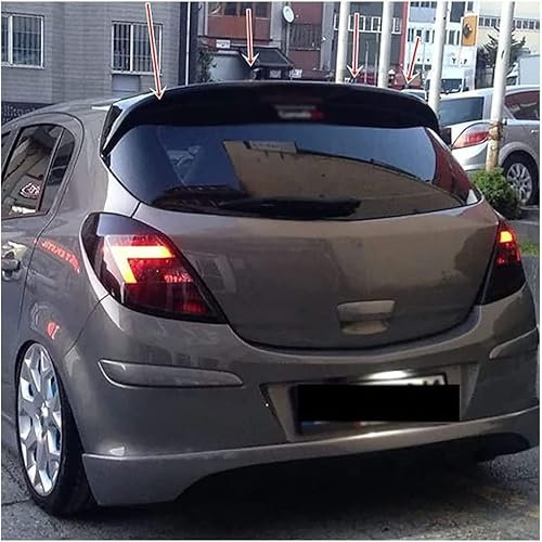 GuanLL Auto Heckflügel Spoilerflügel für Opel Corsa D 2006-2013 Spoiler Wing Heckspoiler ABS Material Spoiler Dachspoilerflügel Lippe Ohne Perforation