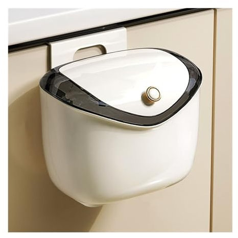 Poubelle Poubelle suspendue for salle de bain avec couvercle, petite poubelle en plastique de 1,6/2,4 gallons, poubelle murale, poubelle à compost de cuisine, couvercle coulissant sous l'évier Bacs à