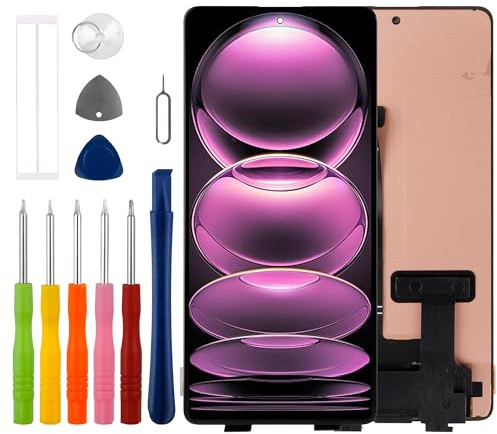 Duotipa Pantalla AMOLED de 6,67 pulgadas para Redmi Note 12 Pro 5G /Redmi Note 12 Pro+ 5G LCD Pantalla táctil digitalizador con kit de herramientas de reparación - Negro