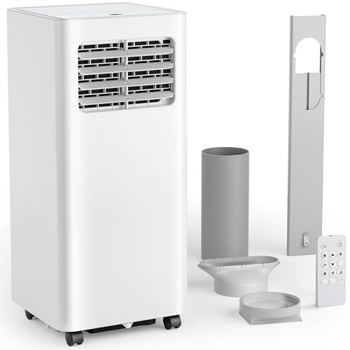 EUHOMY 10000 BTU Portable Air Conditioner | 4-in-1 Air Conditioning Unit (200-300 sq.ft) | Cool/Dehumidify/Ventilate/Sleep | 2-Speed & Energy Efficiency Class A | 300 m³/h Quiet (<50dB) | 24H Timer