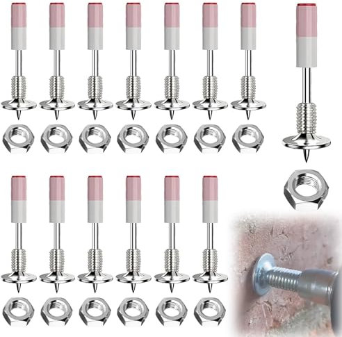 Set di 200 chiodi per pistole per unghie, con 200 dadi M8, 7,3 mm, chiodi in acciaio, chiodi manuali in acciaio, chiodi rotondi in acciaio per pistola per unghie, dispositivo di tiro dei bulloni per