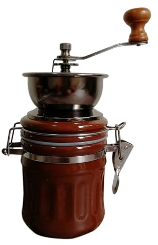Molinillo de café de mano de estilo vintage, molinillo de café con manivela ajustable con grosor ajustable para café molido en casa o de viaje
