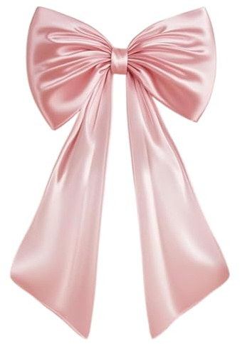 Uxsjakjsd Large Pink Bow 40x24 in Satin Ribbon Tie for Room Decor, Giant Pastel Pink for Birthday Hanging Wall Decor