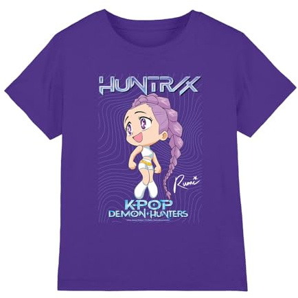Kpop Demon Hunters Unisex Kids Kpop Demon Hunters - Huntrix Rumi Poster Kids T Shirt T-Shirt (Pack of 1)