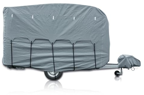 your GEAR Naro L/XL Wohnwagenabdeckung für Hobby Beachy 420 und 450, 4-lagige Premium Wohnwagen Schutzhülle
