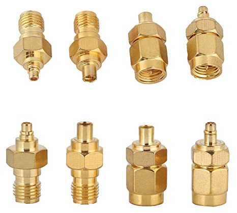 BAFOVY MMCX-auf-SMA-Adapter, Vernickeltes Messing, 50 Ω Impedanz, Stabile Verbindung für Antennen- und Funkanwendungen