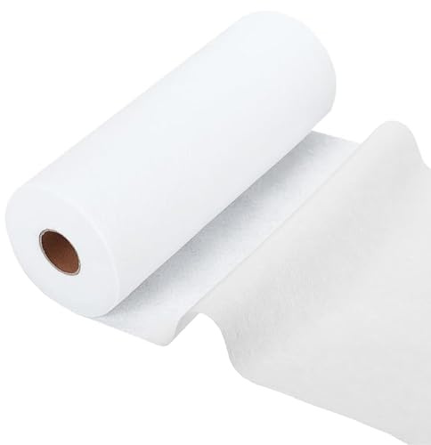 White Interfacing for Sewing, 30 CM × 27 M Iron on Fusible Interfacing 35 g/m² Cuttable Interface Fabric Iron on Interface Medium Weight for DIY Craft Quilting Sewing