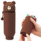 LIHITLAB PuniLabo Stand Up Pen Case (Pen Holder), Bear, 2.4 x 7.8 (A7712-1)