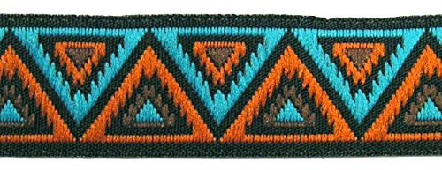 1A-Kurzwaren 10m Retro-Borte Stoffborte Webband 25mm breit, Mehrfarbig, Polyester