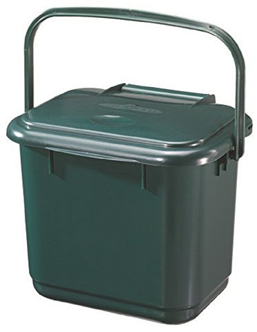 5 LITRE KITCHEN CADDY COMPOST FOOD WASTE BIN GREEN WITH HANDLE (CADDY)