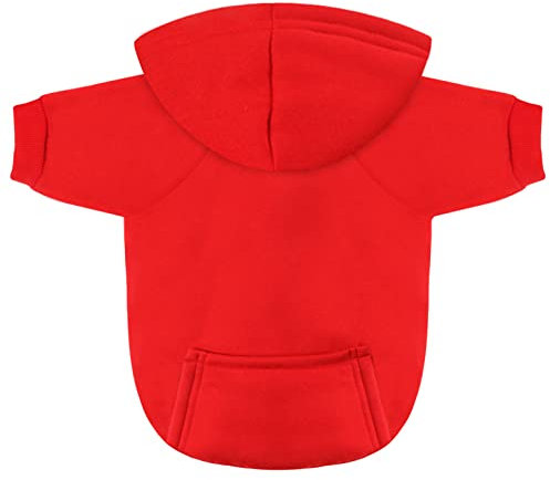 Idepet Haustier Kleidung Hundepullover Hunde Kleider welpen Pullover Hunde Warmer Mantel für Katzen Kleine Hunde Chihuahua Welpe Teddy Pudel (L, Rot)