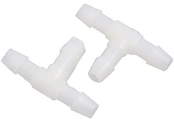 sourcing map 20Stk Schlauch Zubehör T-Stück 3mm innerer Dmr Kunststoff Rohr Verteiler Stecker Weiß