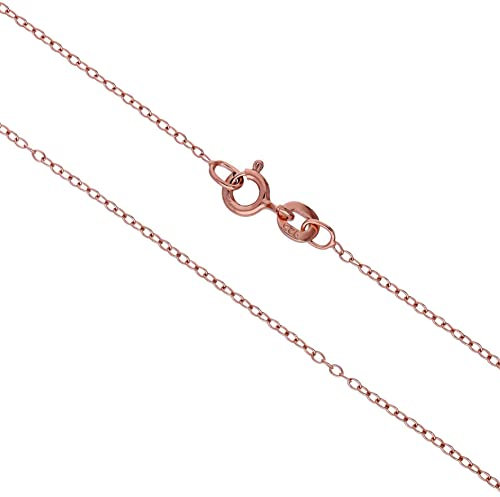 jewellerybox Rose Gold Dipped Sterling Silver Trace Chain 14 Inches