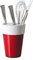 Omada Design Bloc couteaux universel par 16,5 cm x H 22 cm, compact et pratique également pour conduire le table, ergonomique et design innovant, par Ligne Trendy,Rouge