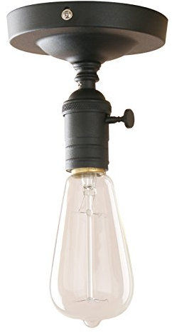 PathsOn Industrial Retro Loft Bar Kitchen Pendant Light Fitting Ceiling Lamp Flush Mount Switch Light Fixture Chandelier Decorative Lighting E27 (Black)