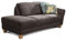 CAVADORE Recamiere Gootlaand, Recamiere mit Federkern und Armteil rechts im Landhausstil, 194 x 84 x 91, dunkelgrau