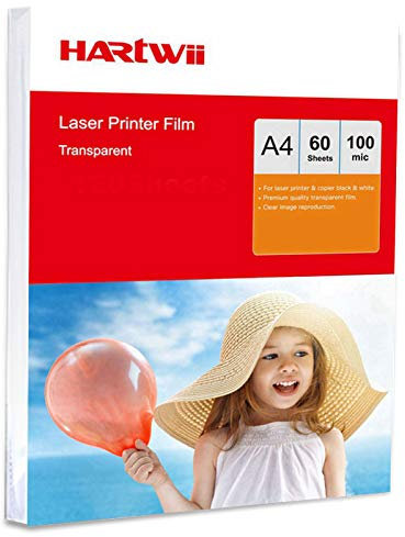 A4 Overhead Projector Film OHP - 60 Sheets Clear Acetate for Laser & Copier Hartwii