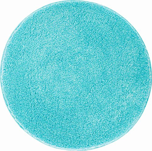 Grund Badteppich 32 mm 100% Polyacryl, ultra soft, rutschfest, ÖKO-TEX-zertifiziert, 5 Jahre Garantie, LEX, Badematte 100 cm rund, aqua