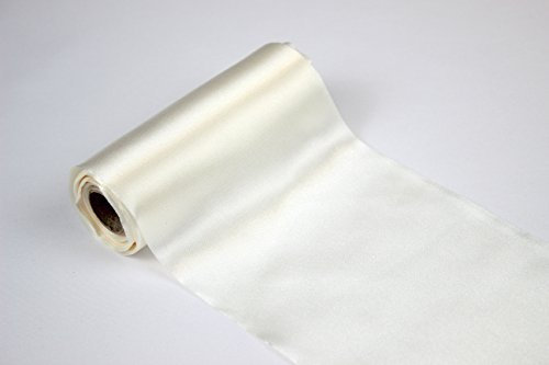 Stoff-Kollektion - Satin Tischläufer Meterware aus Polyester – Satin-Stoffrolle 12 cm breit & 9 m lang – Dekoratives Tischband für Hochzeiten, Geburtstage & besondere Anlässe - Creme