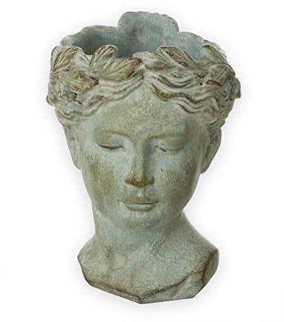 Busto per piante Valo, ceramica, grigio, H 22 cm, busto di donna, testa di donna, figura per piante