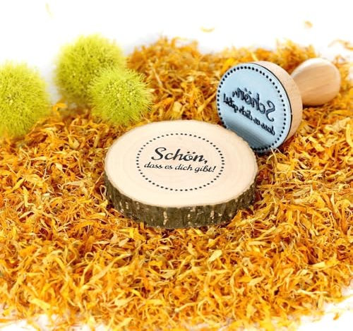 Bütic Schön-Stempel Holzstempel Rundstempel, Stempeltext:Schön.DASS es Dich gibt!, Durchmesser:Ø 50mm