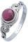 mantraroma Damen Ring Silber mit Stein Granat Edelstein rot ausgefallen verspielt (MRG-115-02-(52))