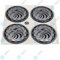4 x YOU.S Nabenkappen Silikon Aufkleber 54,0 mm - schwarz silber Adler Logo selbstklebend