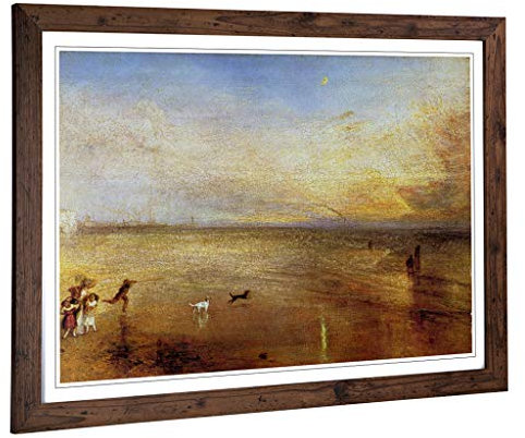 Big Box Art Framed Print of J.M.W (Joseph Mallord William Turner) New Moon Design | Wall Art Picture| Home Decor for Living Room, Bedroom, Office, Walnut, A2 / 24.5x18 Inch / 62x45cm