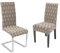 BEAUTEX 2er Set Stuhlhussen, elastische Stretch Hussen Bi-Elastic, Motiv und Farbe wählbar (Motiv Barock, Farbe Beige)