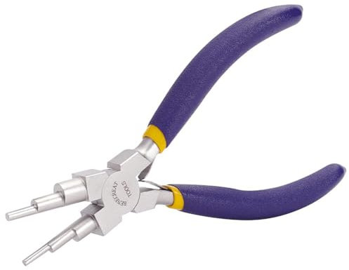 BENECREAT 6 IN 1 Pinze a Becchi Tondi Pinze con Comoda Impugnatura Antiscivolo per Filo Piegato Riccioli e Jump Rings