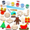 JOYIN 14 Aimants en bois de Noël pour enfants, Kit de Peinture d'Art et d'Artisanat de Créativité, Cadeaux de fêtes d'anniversaire et l'artisanat familial, cadeaux de Noël