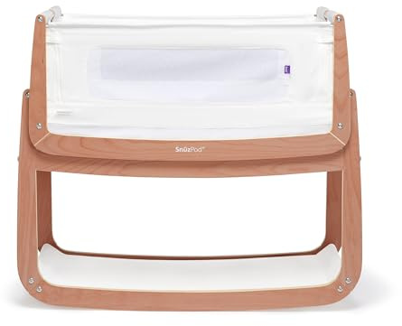 Snuz Beistellbett Baby - SnuzPod Babybett mit Atmungsaktiver Matratze. Vielseitig und tragbar, dank herunterziehbare, netzbezogenen Seitenwänden und leichtgewichtig abnehmbaren Stubenwagen, Natural