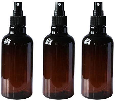 VASANA 250ml/8.5oz Refillable Empty PET Plastic Spray Bottle Fine Mist Sprayers with Black Sprayer For Cosmetic Toiletries Liquid Perfume Bottles Leak Proof Portable Travel Accessories Pack of 3