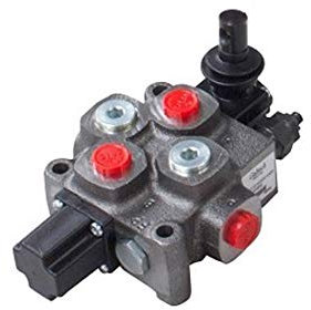 Galtech 1 Bank 1/2 BSP 60 l/min Double Acting Cylinder Spool Hydraulic Monoblock Valve, Cast-Iron, for Log Splitters, Tractors, Loaders